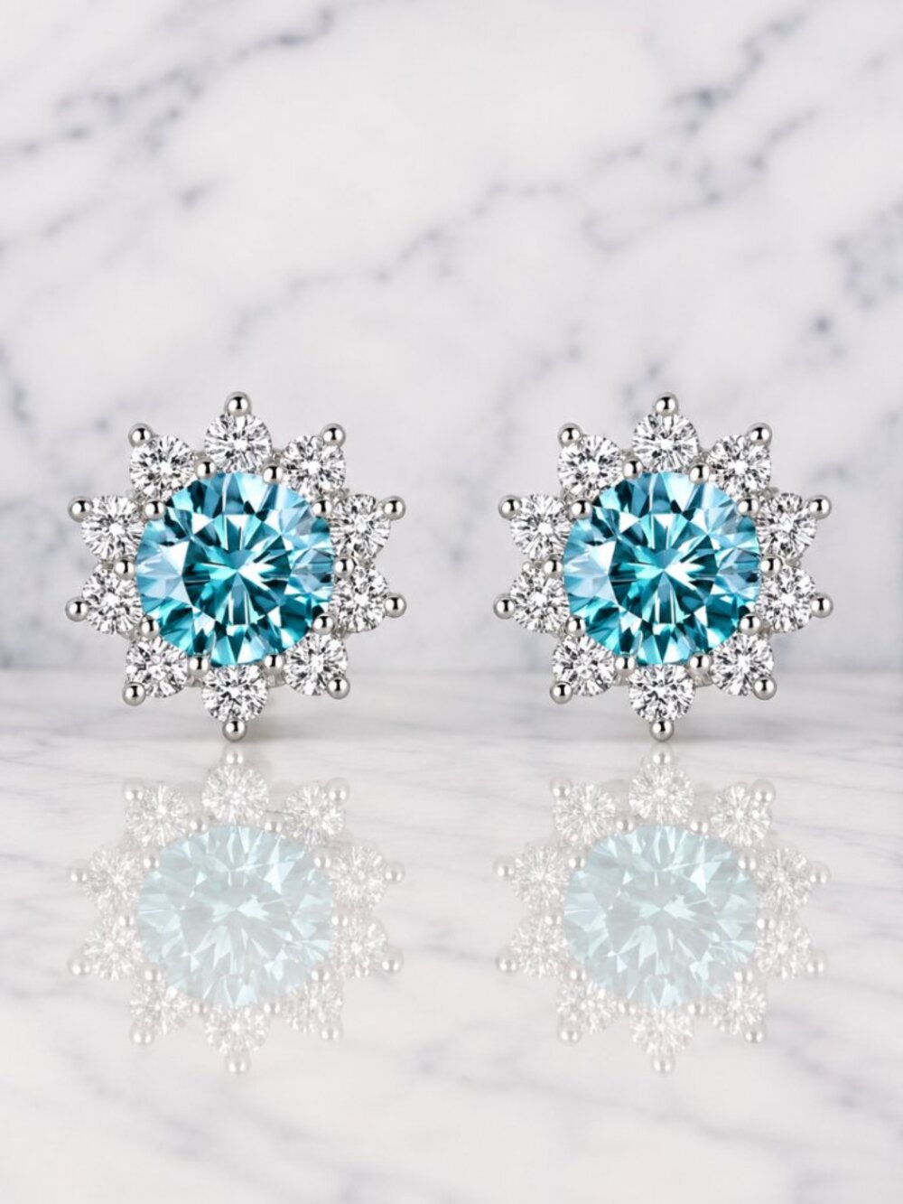 "Zoë" Blue Lab Stud Earrings
